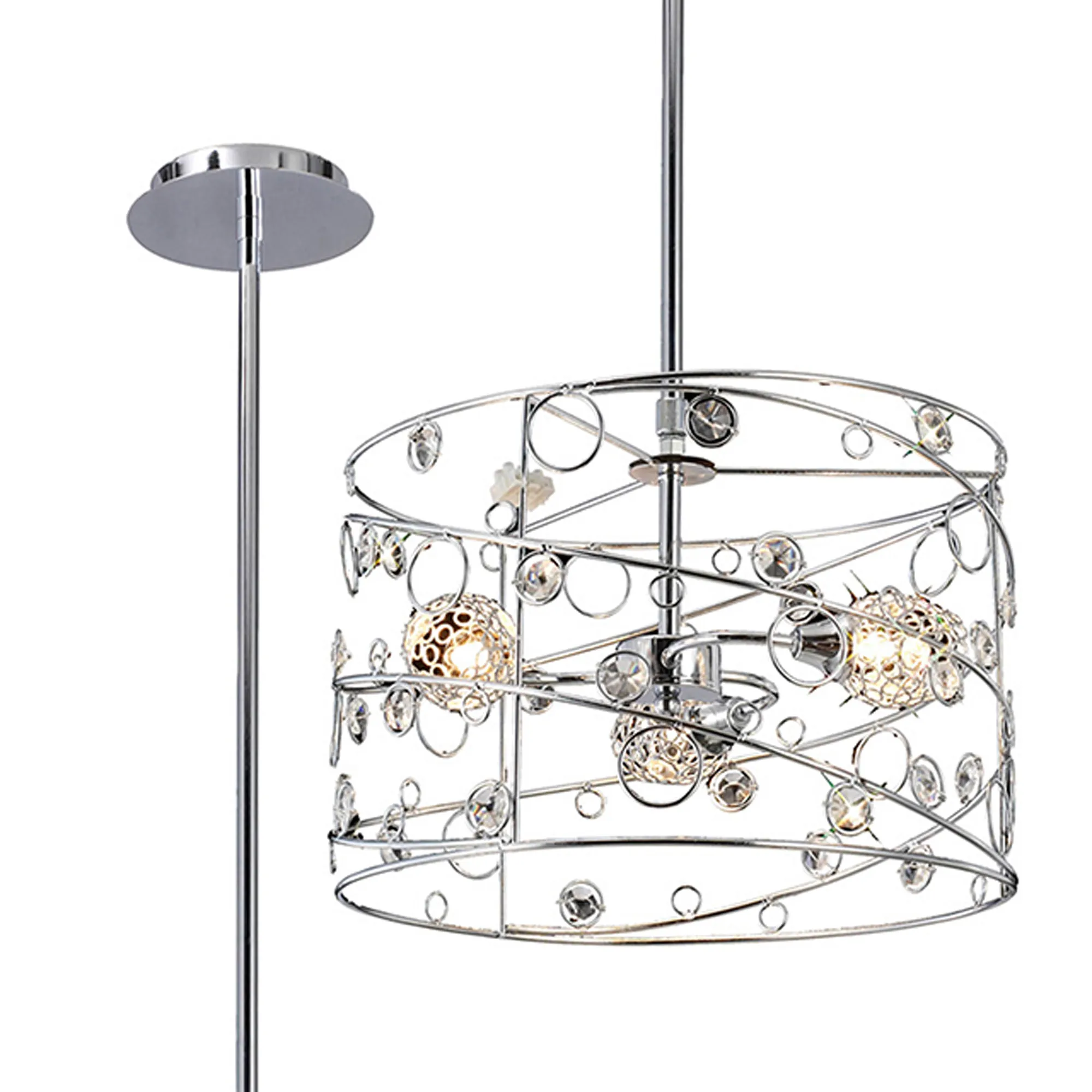 Sorrento Crystal Ceiling Lights Diyas Single Crystal Pendants